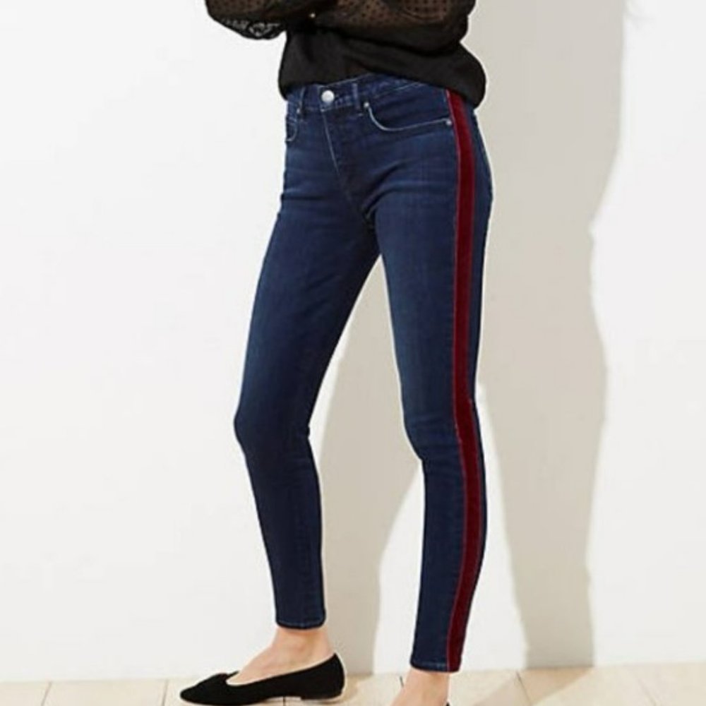 LOFT - Velvet Stripped Jeans